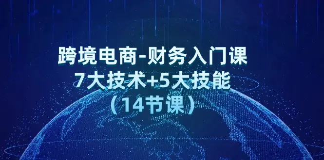 跨境电商-财务入门课：7大技术+5大技能（14节课）-3A资源站