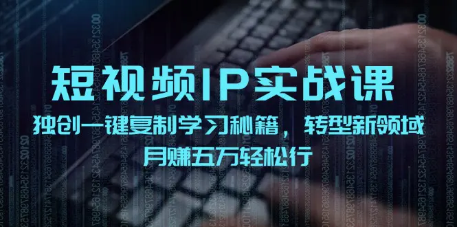 短视频 IP实战课，独创一键复制学习秘籍，转战新领域，月赚五万轻松行 - 3A资源站-3A资源站