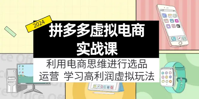 拼多多虚拟电商实战课：利用电商思维进行选品+运营，学习高利润虚拟玩法-3A资源站