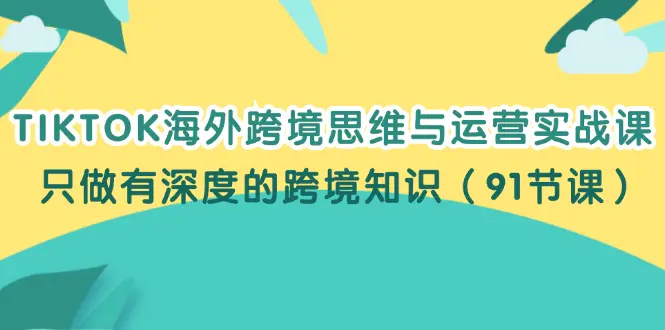 TIKTOK海外跨境思维与运营实战课，只做有深度的跨境知识（91节课）-3A资源站