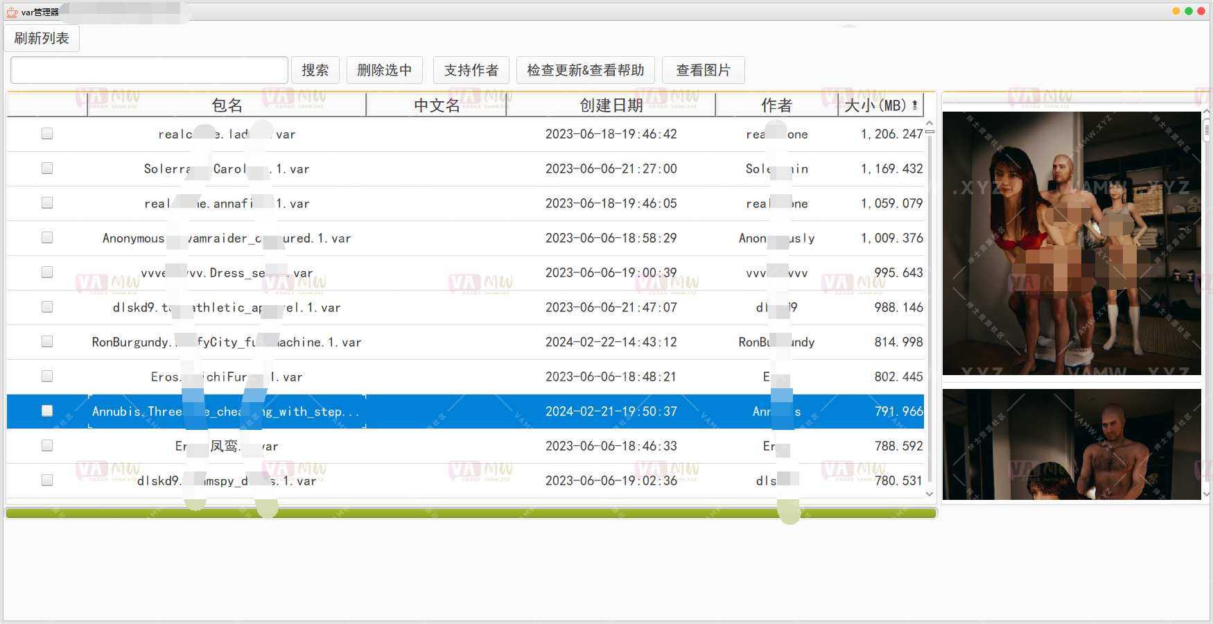 [VAM管理器] 外部VAR包管理器，支持图片预览，整理var资源包的好工具！-3A资源站